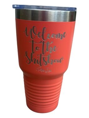 Piper Lou - NEW -  Coral Insulated Travel Tumbler - 'Welcome to the Shitshow'